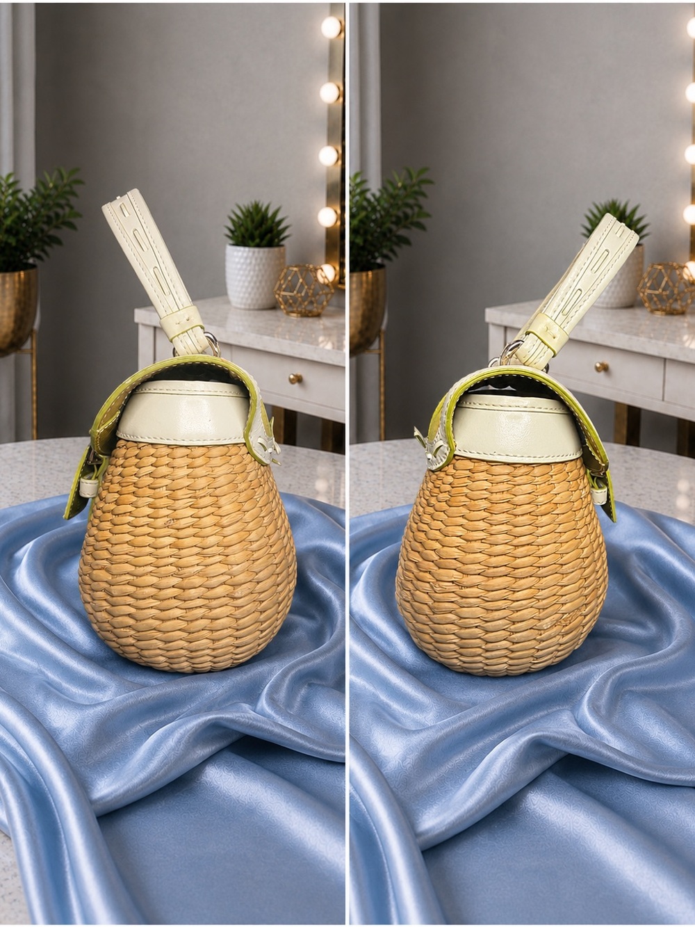 Coach A04K-6272 Vintage Hobo Straw Woven Hand Bag Limited Edition - Picture 3 of 7